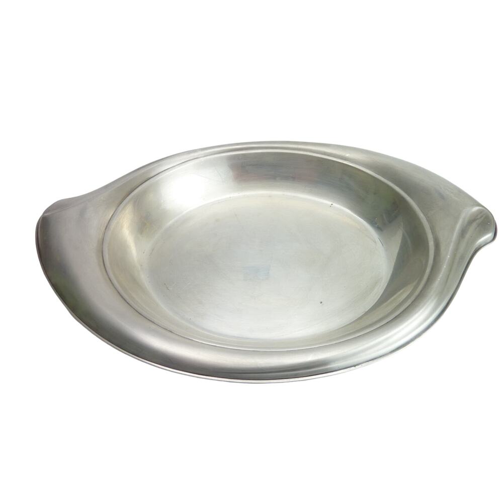 Vintage Oval Vegetables Bread Rolls Silvertone Serving Tray